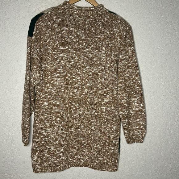 Vintage 90s Y2K Sweater Size 18W Shoulder Pads Argyle Brown Tan Fall Grandma - Picture 4 of 7
